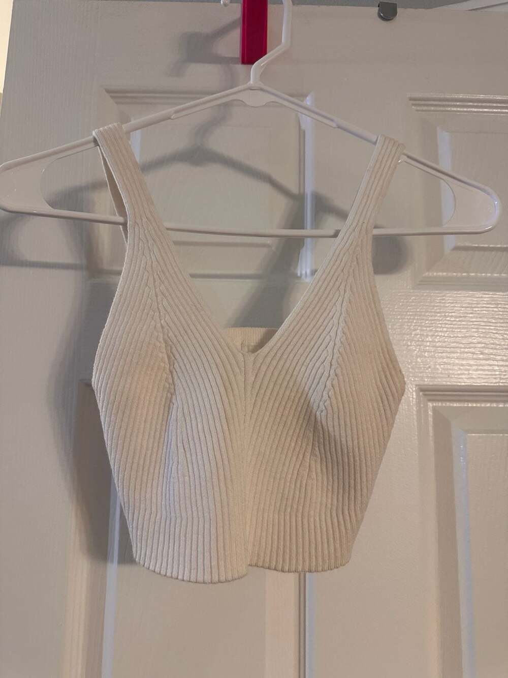 Unbranded Ribbed Knit Cami Top Cream Size M